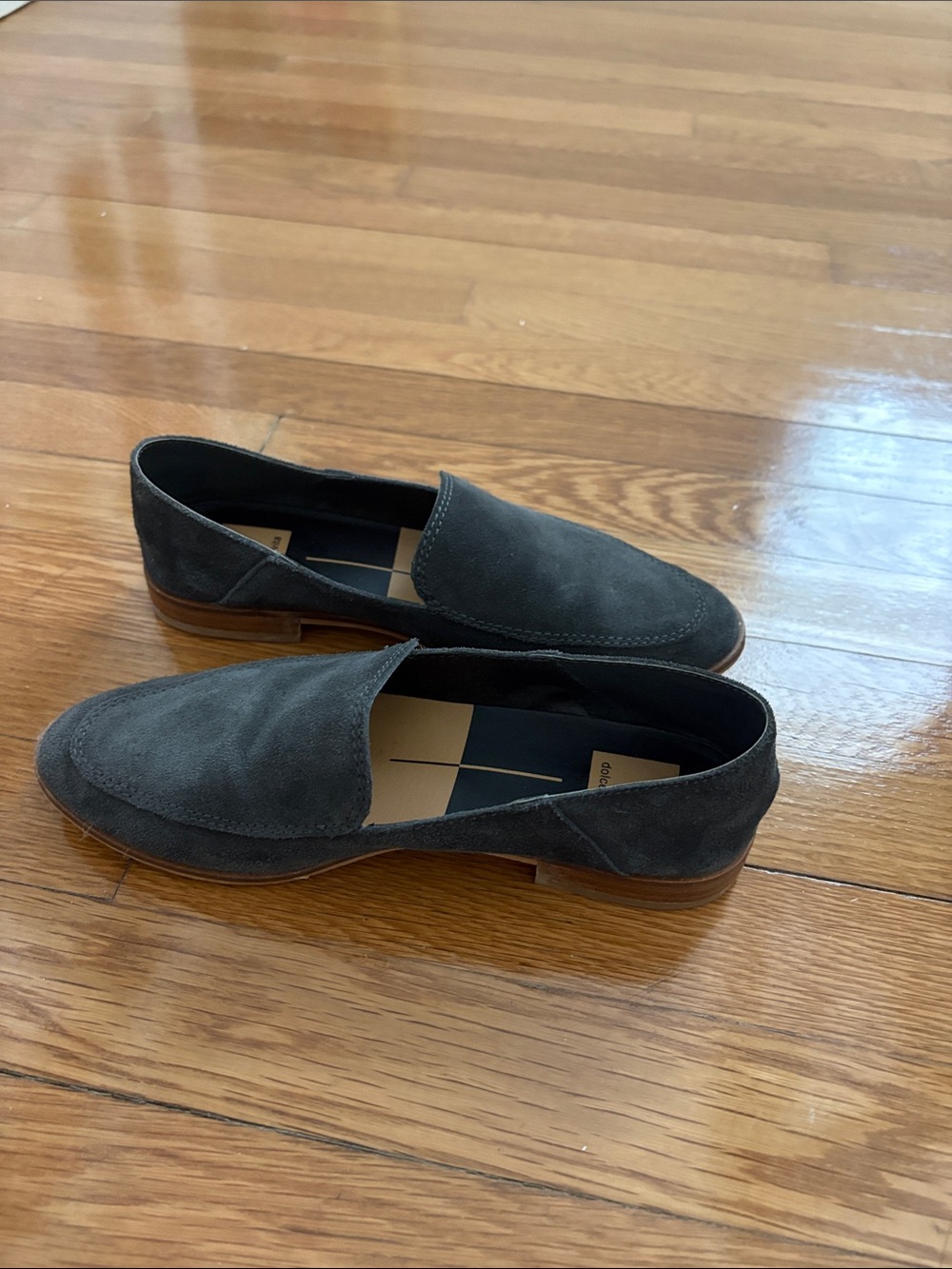 Dolce Vita Dark Charcoal Suede Women's Slip-On Loafers Size 7